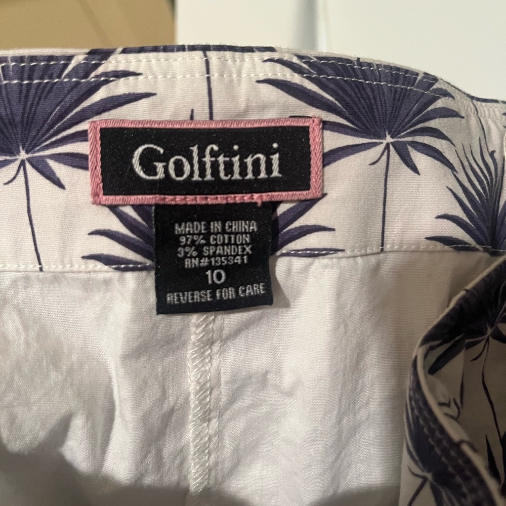 Golftini Women's Palm Print Skirt Set - Purple and White